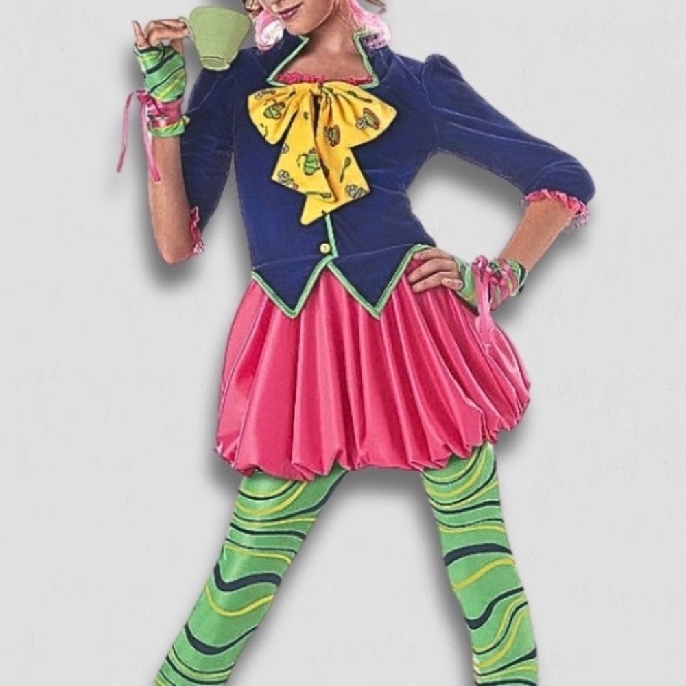 Mad Hatter Dress Alice in Wonderland Costume whimsical fairy kidcore dollcore XL